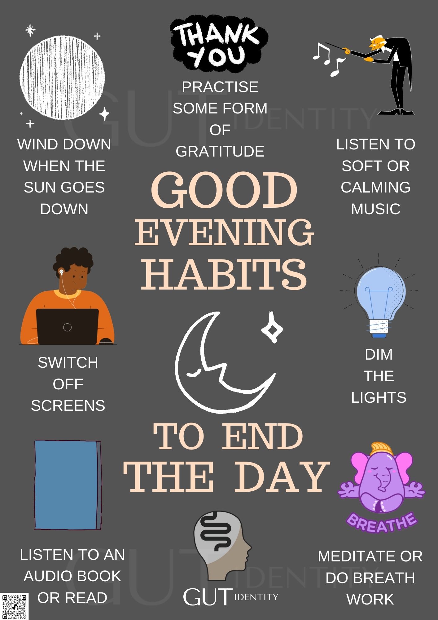 Good evening habits to end the day by Gutidentity