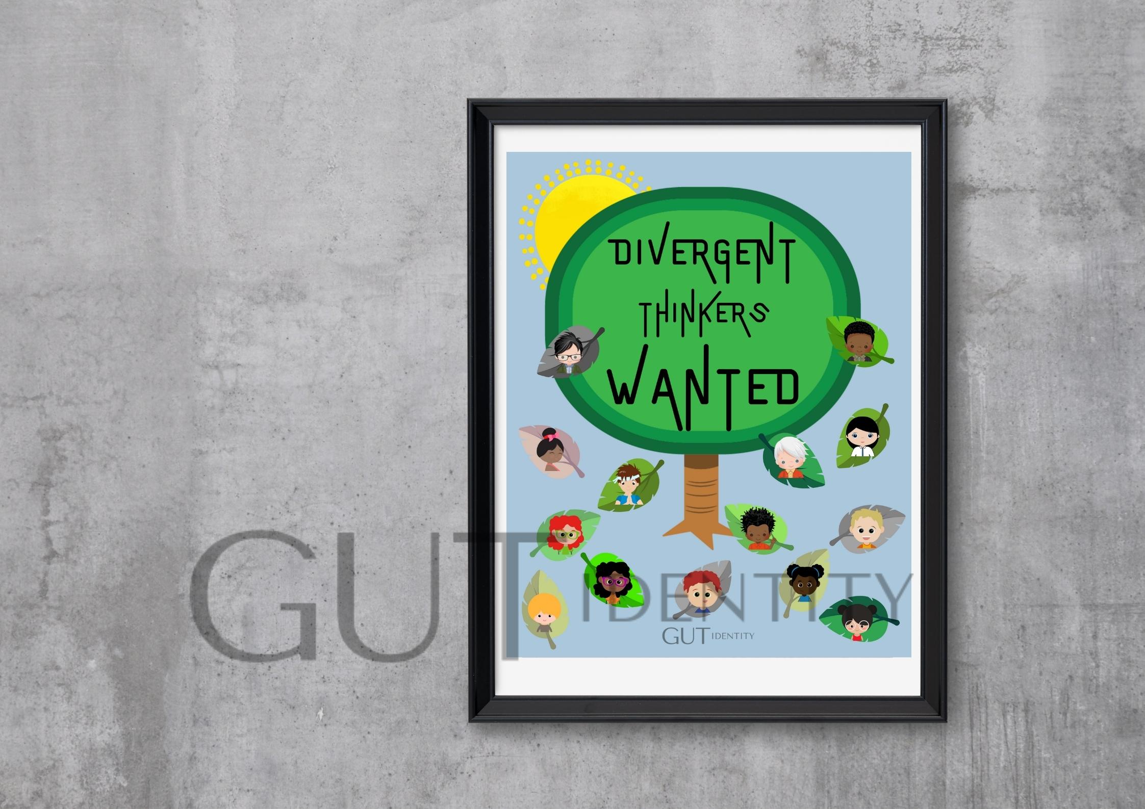 Divergent Thinkers Wanted by Gutidentity on Etsy