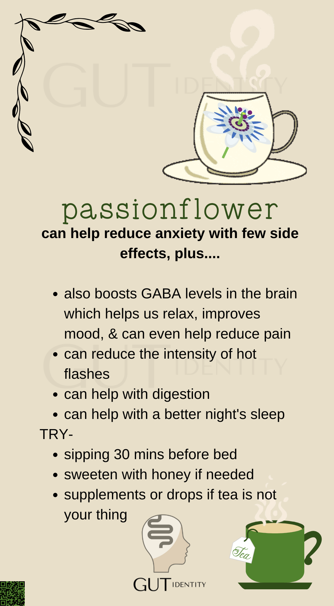 Passionflower tea to reduce anxiety by Gutidentity