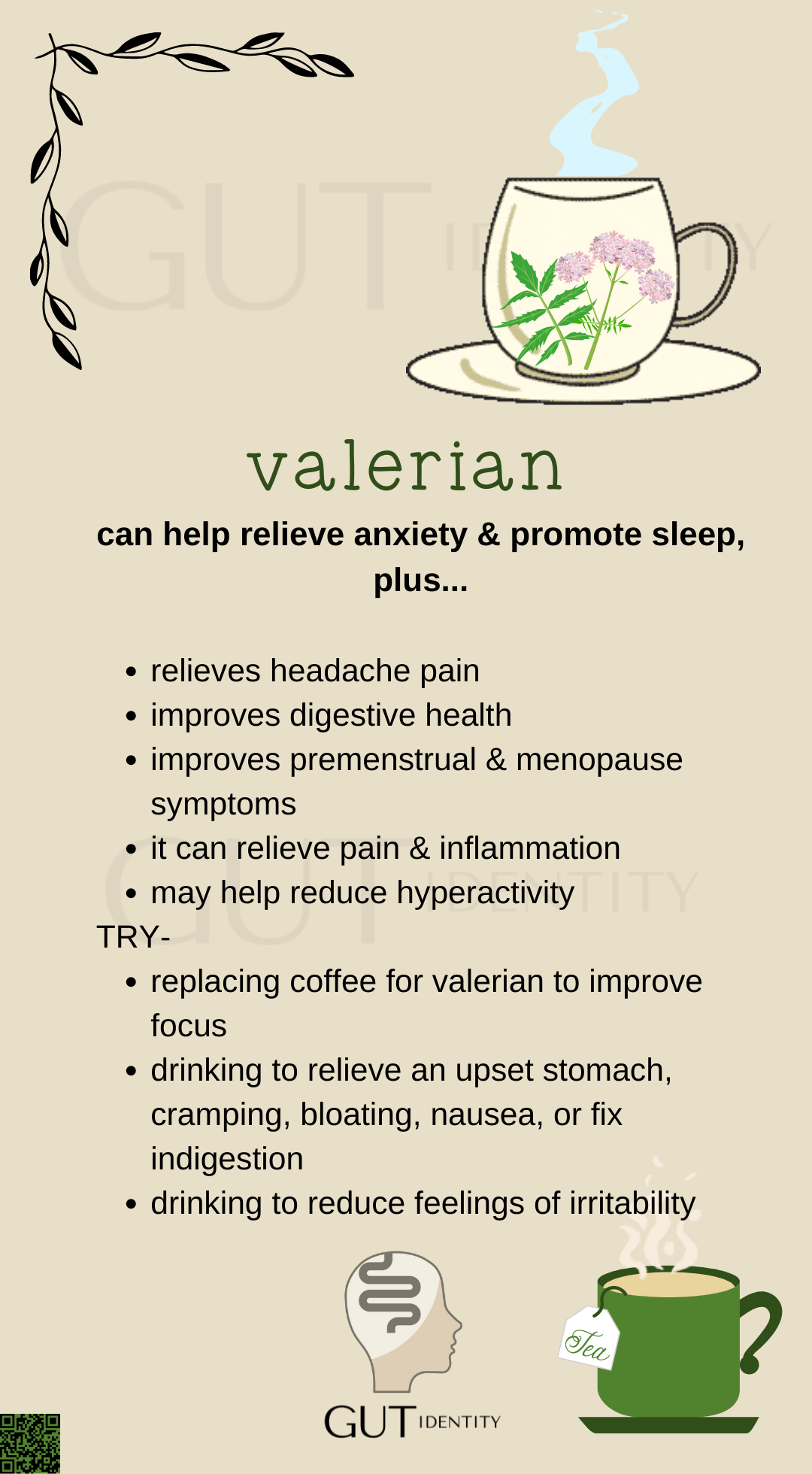 Valerian tea to relieve anxiety and promote better sleep by Gutidentity