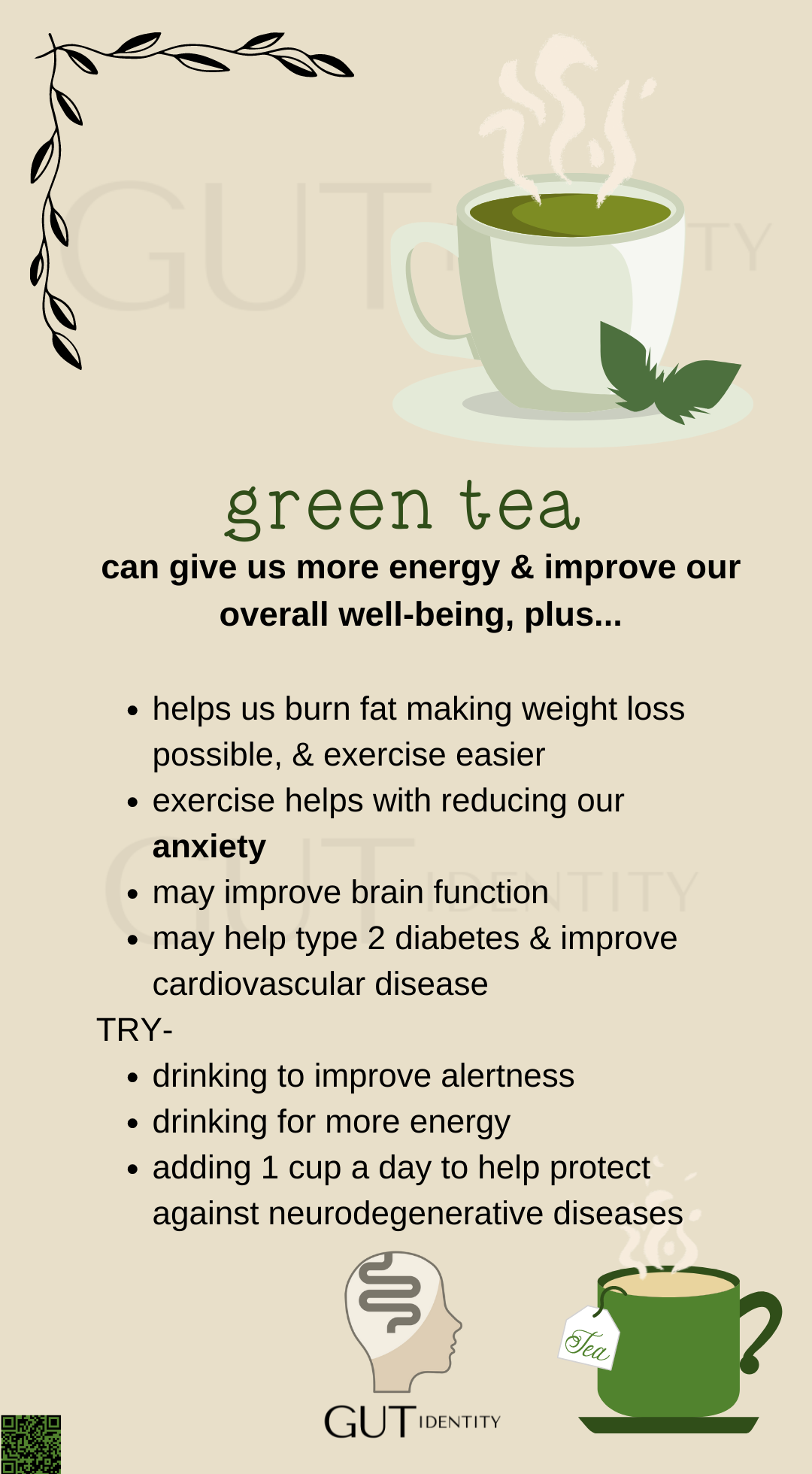 Green tea to improve energy and our overall well-being by Gutidentity