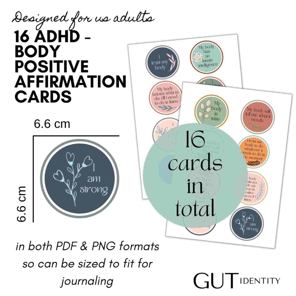 Adult ADHD Body Positive Affirmation Cards by Gutidentity