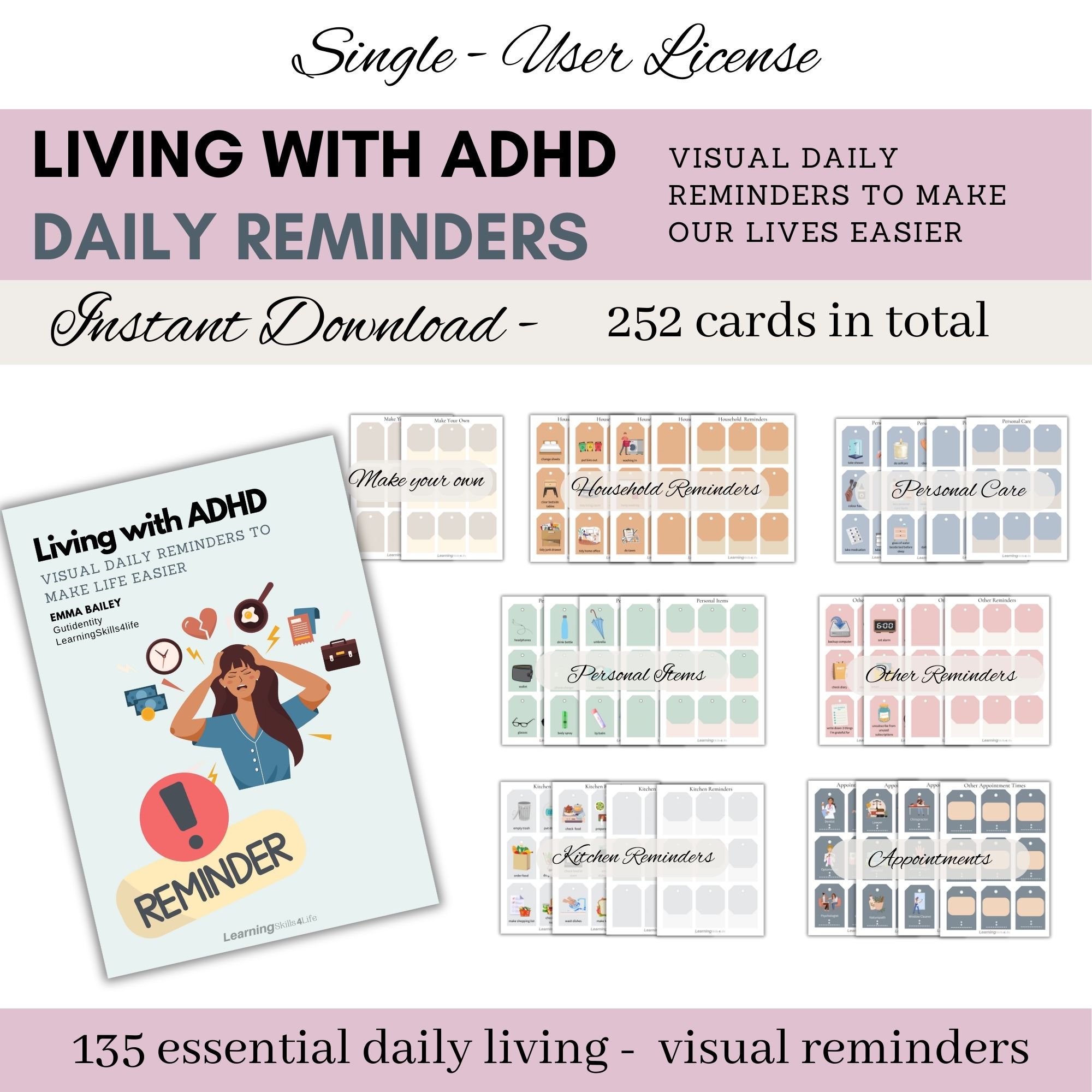 Living with ADHD Visual Daily Reminders by Gutidentity / Skills 4 Life