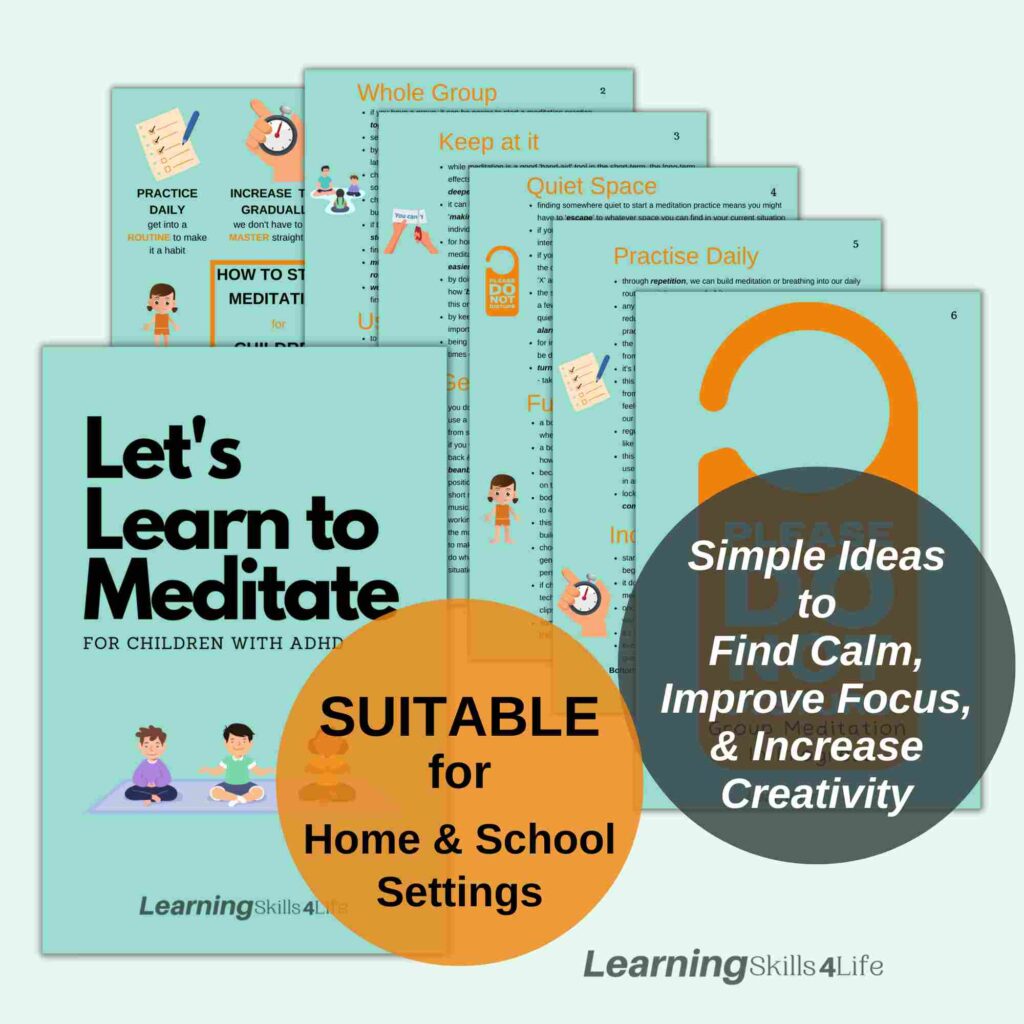 Let's Learn to Meditate for Children and Teens with ADHD by Gutidentity / Learning Skills 4 Life